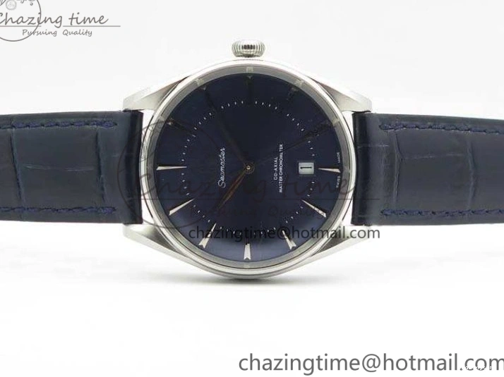0228 Upgraded Seamaster Edizione Venezia SS Best Edition Blue Dial On Leather Strap A 8121